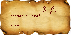 Krisán Jenő névjegykártya