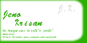 jeno krisan business card